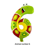 Animal Number Foil Balloons - Kids Party Decoration