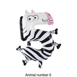 Animal Number Foil Balloons - Kids Party Decoration