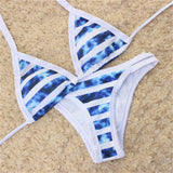 New Design Retro Bikini Set Simple Model Brazilian Sexy Printing Swimsuit