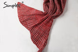 Simplee Warm knitted mermaid blanket Princess fish tail kids