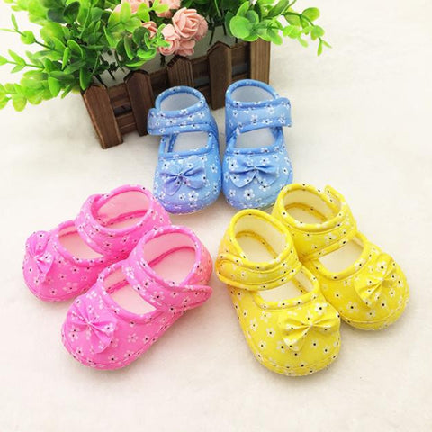 Kids Baby Bowknot Printing Newborn Cloth Shoes