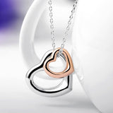 Double Heart Gold-Silver Overlay Pendant