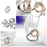 Double Heart Gold-Silver Overlay Pendant