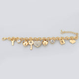 Heart Beetle Charm Bracelet
