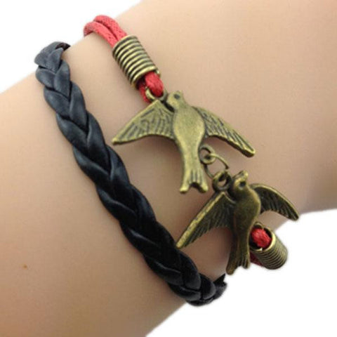 Love Birds Black & Red Bracelet