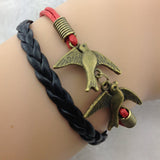 Love Birds Black & Red Bracelet