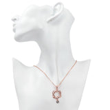 Rose Plated Intertwined Hearts Necklace