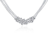 Bubble Necklace in White Gold Plated