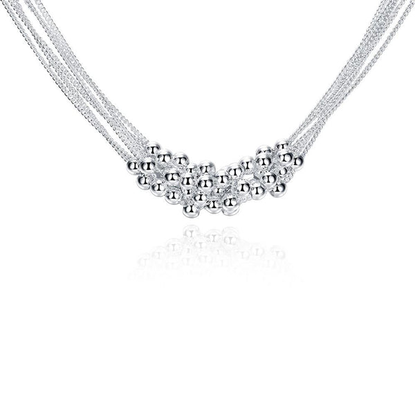 Bubble Necklace in White Gold Plated
