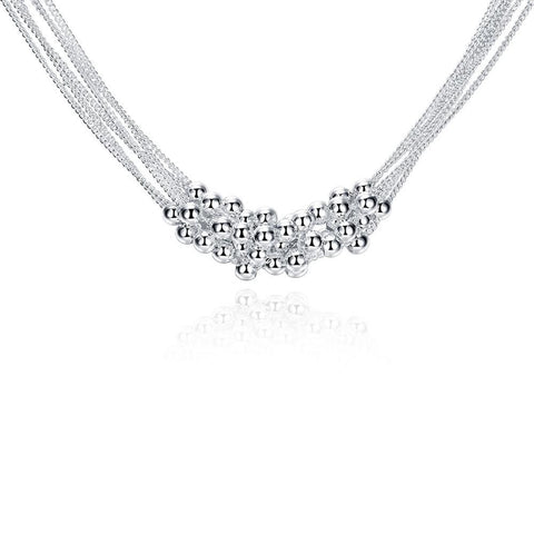 Bubble Necklace in White Gold Plated