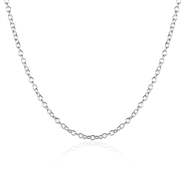 White Gold Plated Chain Necklace