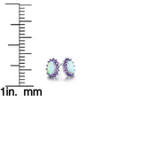 0.25 CTTW White Fire Opal and Amethyst Stud Earrings in White Gold