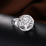 Tree of Life Ring in White Gold Plated