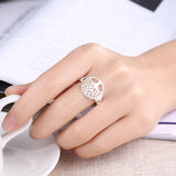 Tree of Life Ring in White Gold Plated