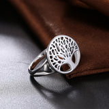 Tree of Life Ring in White Gold Plated