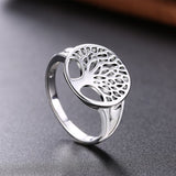 Tree of Life Ring in White Gold Plated