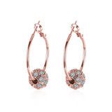 Pave Ball 3mm Hoop Earring for Womens