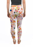 White Legging with Abstract Floral Print