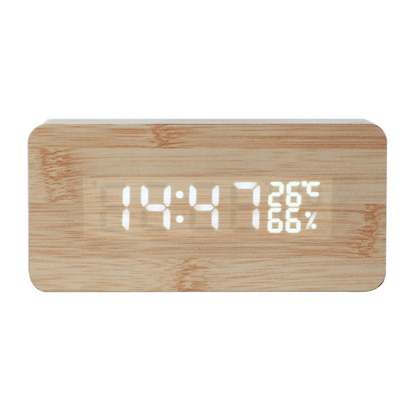 Wood Wooden Digital LED Desk Clock