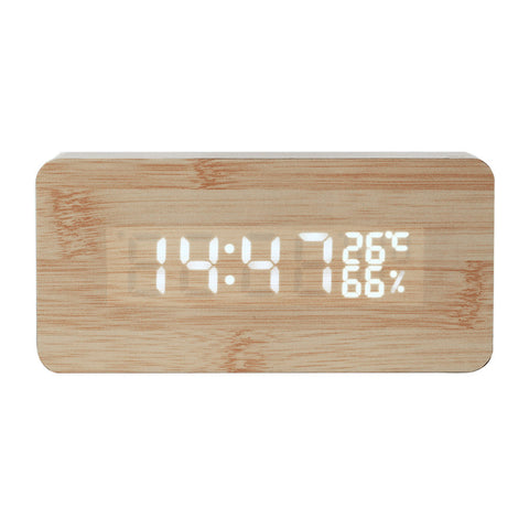Wood Wooden Digital LED Desk Clock