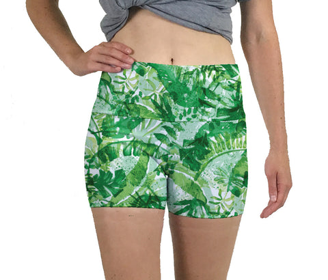 Greenery Summer Palm Leaf Shorts