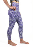 Sketched Daisy 7/8 Leggings - Purple