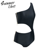 Side zipper bikinis women 2018 white black swimsuit
